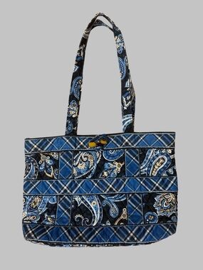 Vera Bradley Retired Windsor Navy Patchwork Paisley Tic Tac Tote